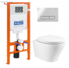 Унитаз подвесной с сиденьем BelBagno ACQUA + Система инсталляции для унитазов с кнопкой смыва BB005- Унитаз подвесной с сиденьем BelBagno ACQUA + Система инсталляции для унитазов с кнопкой смыва BB005-