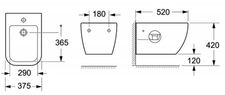 Биде подвесное с креплением BelBagno BB1104BH