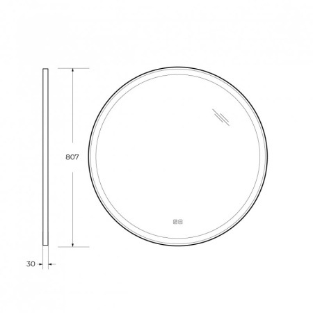 Зеркало Cezares CZR-SPC-CADRO-600-LED-TCH-WARM