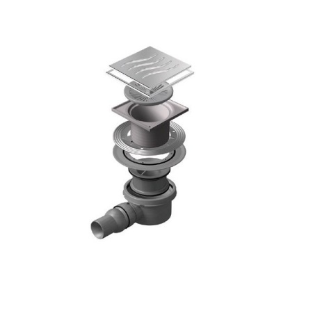 Точечный трап 150х150 мм CONFLUO STANDARD TIDE 1 MASK,металл с перфорацией Tide (Волна), с рамкой Be