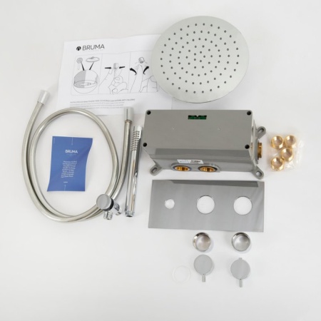  Душевая система встраиваемого монтажа с термостатическим смесителем с верхним и ручным душем, верхн