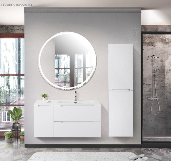 База под раковину подвесная с двумя выкатными ящиками и одной распашной дверцей, левосторонняя, 1200 База под раковину подвесная с двумя выкатными ящиками и одной распашной дверцей, левосторонняя, 1200