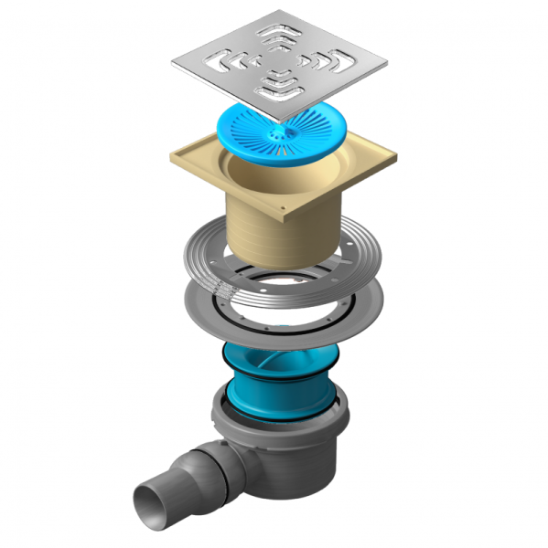 Точечный трап 150х150 мм Confluo Standard Vertical Square, металл с перфорацией Square, без рамки Ce