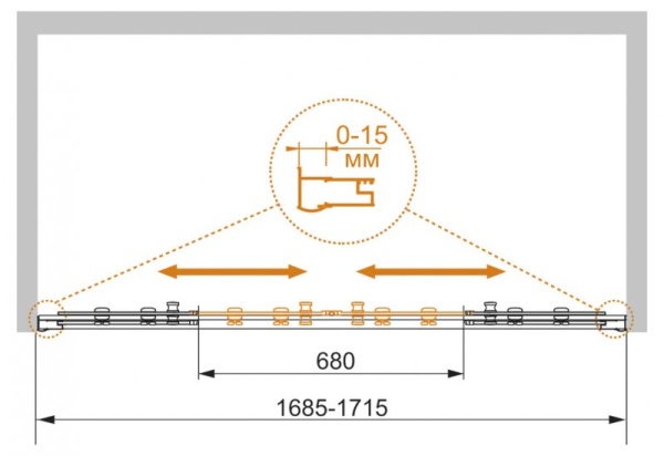 Душевая дверь CEZARES PRATICO-BF-2-180-C-Cr Душевая дверь CEZARES PRATICO-BF-2-180-C-Cr