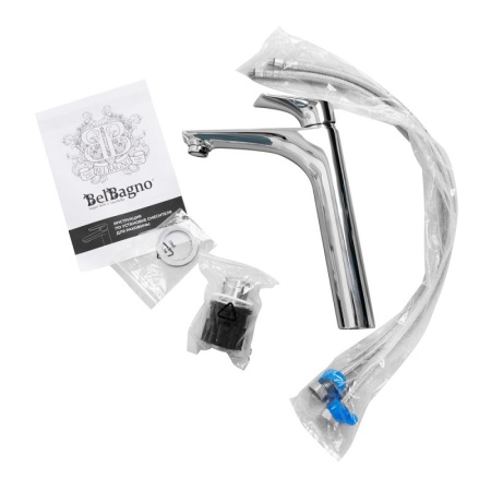 Смеситель для накладной раковины без донного клапана BelBagno MARINO-LMC-CRM-W0