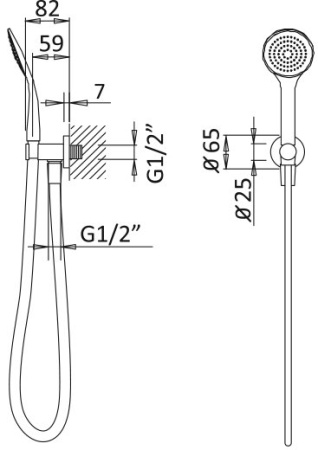 Ручной душ однопозиционный CEZARES CZR-B-KD-01
