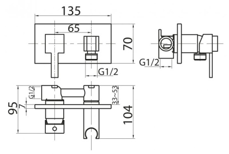 Смеситель для гигиенического душа Cezares CZR-DA6-01