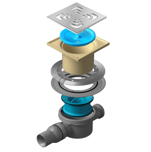 Точечный трап 150х150 мм Confluo Standard Vertical Square, металл с перфорацией Square, без рамки Ce