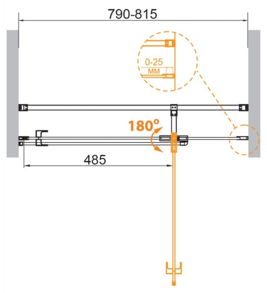 Душевая дверь CEZARES VALVOLA-B-1-90-C-Cr