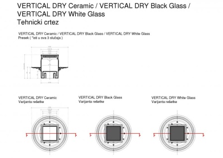 Душевой трап Pestan Confluo Standard Vertical Dry Ceramic Cezares 13000112
