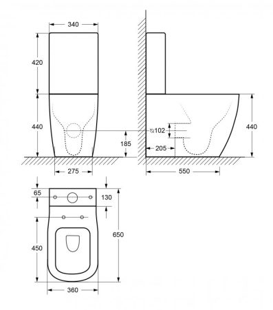 Чаша напольного унитаза CEZARES LUX CZR-159-CPR Чаша напольного унитаза CEZARES LUX CZR-159-CPR