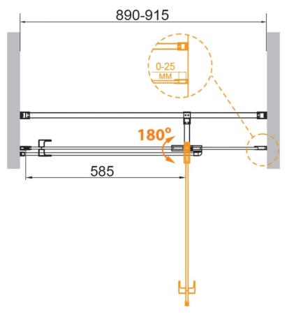Душевая дверь CEZARES VALVOLA-B-1-100-C-Cr