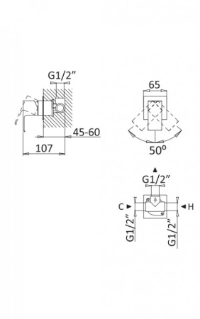 Встраиваемый смеситель для душа CEZARES PORTA-DIM-BIO Встраиваемый смеситель для душа CEZARES PORTA-DIM-BIO
