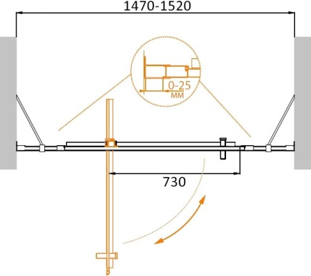 Душевая дверь CEZARES MOLVENO-BA-12-90+50-C-Cr-IV Душевая дверь CEZARES MOLVENO-BA-12-90+50-C-Cr-IV