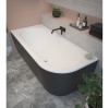 Акриловая ванна CEZARES SLIM CORNER-180-80-60-L-NERO-SET