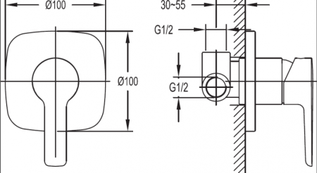 Встраиваемый смеситель для душа Cezares TESORO-DIM-01 Встраиваемый смеситель для душа Cezares TESORO-DIM-01