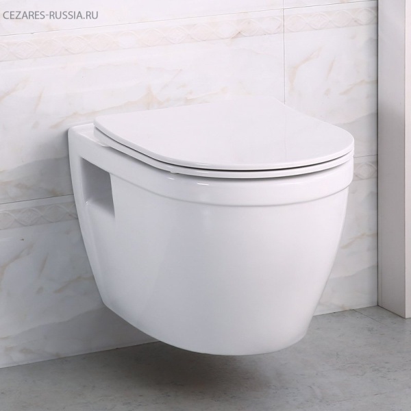 Унитаз подвесной безободковый с сиденьем BelBagno LOTO BB070CHR/SC Унитаз подвесной безободковый с сиденьем BelBagno LOTO BB070CHR/SC