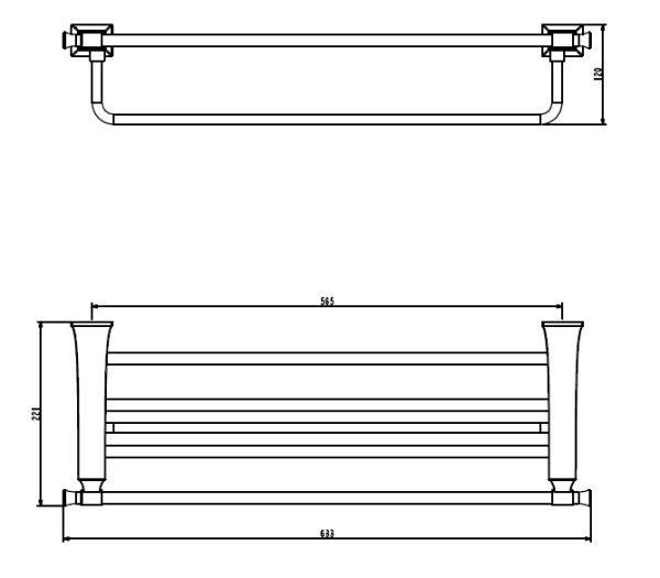 Полка для полотенец Cezares AM-M-078-CR