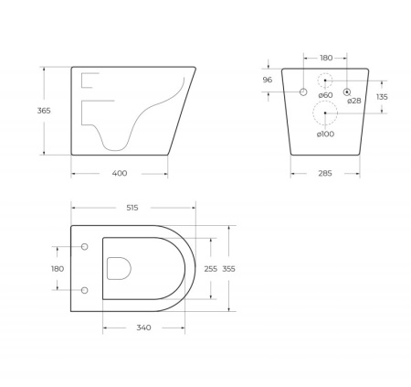 Чаша подвесного унитаза безободкового BelBagno FLAY-R BB053CHR Чаша подвесного унитаза безободкового BelBagno FLAY-R BB053CHR