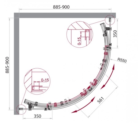 Душевой уголок BELBAGNO ACQUA-R-2 ACQUA-R-2-90-C-Cr Душевой уголок BELBAGNO ACQUA-R-2 ACQUA-R-2-90-C-Cr