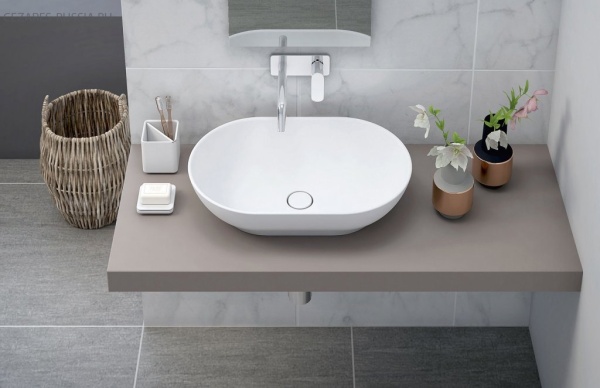 Накладная раковина из литьевого мрамора Cezares TITAN-ROUND-60-39-14-LVB Накладная раковина из литьевого мрамора Cezares TITAN-ROUND-60-39-14-LVB