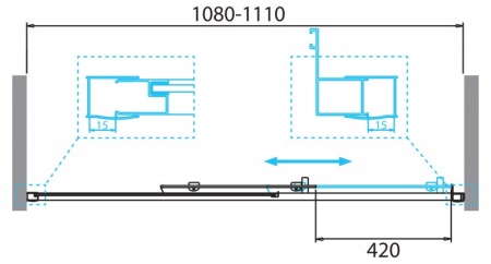 Душевая дверь BelBagno DUE-BF-1-110-C-Cr Душевая дверь BelBagno DUE-BF-1-110-C-Cr