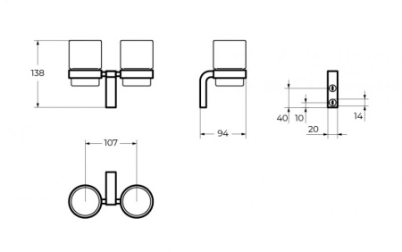Стакан настенный двойной ART&MAX AM-F-8930A