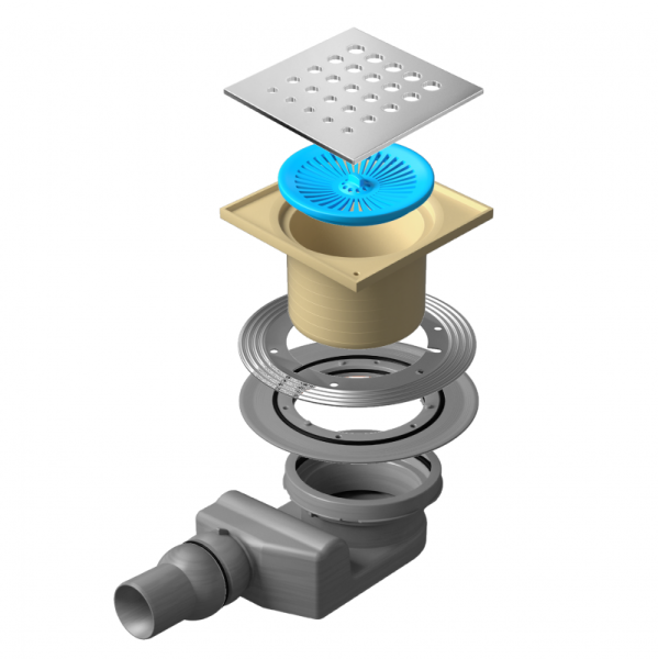 Точечный трап 150х150 мм Confluo Standard Vertical Drops,металл с перфорацией Drops (Капли), без рам