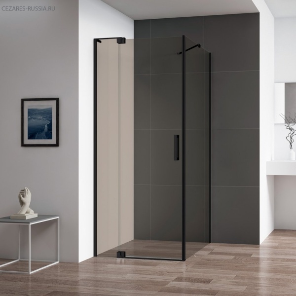 Душевой уголок CEZARES SLIDER-AH-1-100-100/110-GRIGIO-NERO