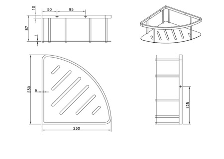 Полка AltroBagno B 082205 Cr