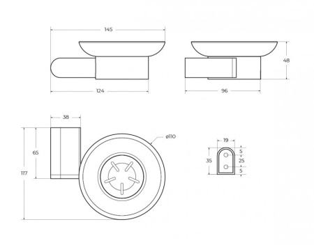 Мыльница подвесная Cezares STYLUS-SODS-01