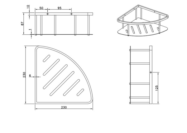 Полка AltroBagno B 082205 Cr