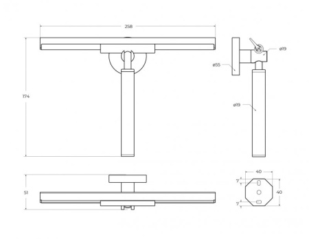 Скребок-водосгон для душевой шторки Cezares RELAX-SV-01