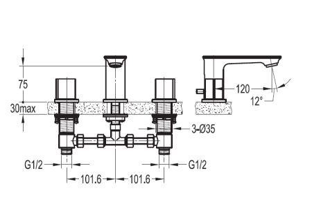 Смеситель для раковины с донным клапаном Cezares CITY-BLS-01
