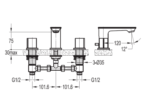Смеситель для раковины с донным клапаном Cezares CITY-BLS-01