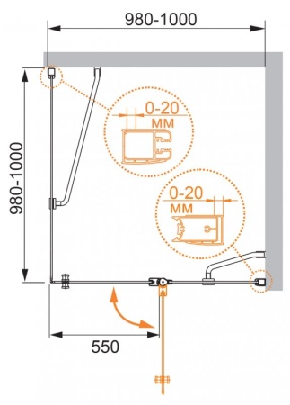 Душевой уголок CEZARES ELENA-W-A-12-90-P-Cr-R Душевой уголок CEZARES ELENA-W-A-12-90-P-Cr-R