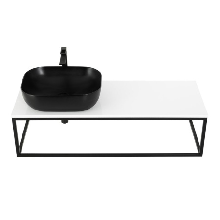 Столешница из МДФ с двумя отверстиями под раковину и с двумя отверстиями под смеситель, 1204x462x19 