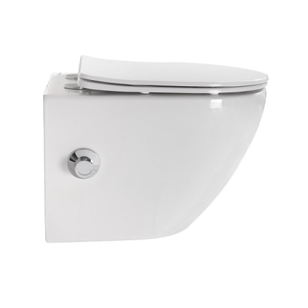 Унитаз подвесной с сиденьем и креплением с функцией биде и смесителем BelBagno BB3105CHR-BS/SC