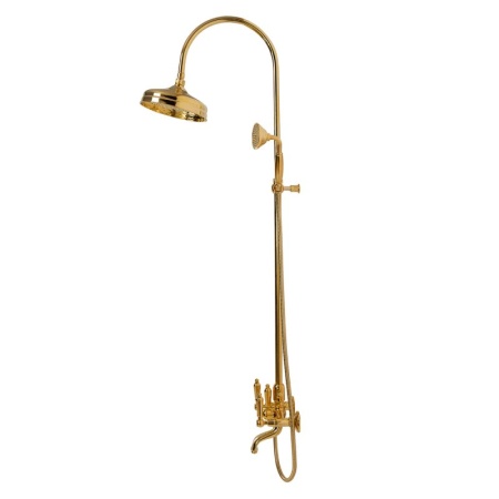 Душевая стойка со смесителем для ванны, верхним и ручным душем Cezares FIRST-CVD-01-M