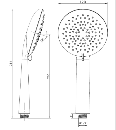 Душевая лейка AltroBagno HS 070802 Cr