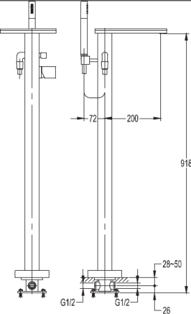 Напольный смеситель для ванны CEZARES CASCADO CASCADO-F-VDP-01 Напольный смеситель для ванны CEZARES CASCADO CASCADO-F-VDP-01