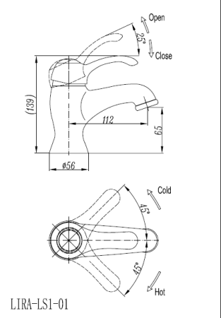 Смеситель для раковины Cezares LIRA-M-LS1-01