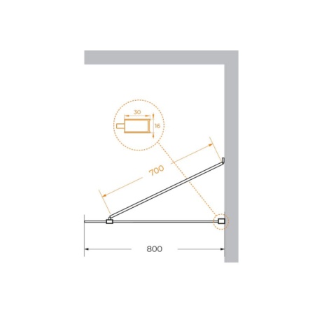 Душевая перегородка универсальная с односторонним входом Cezares LIBERTA-L-1-TB-110-C-Cr