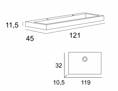 Тумба подвесная под раковину с выдвижным ящиком Cezares 55384